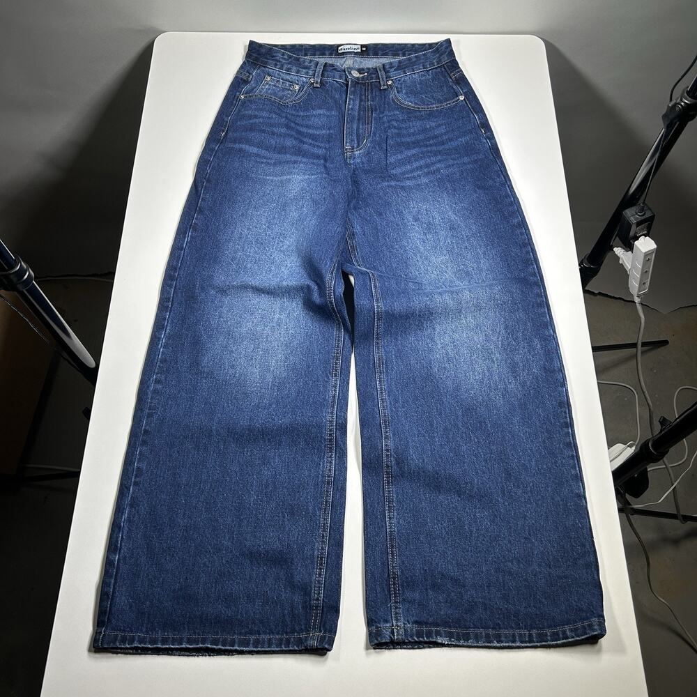 Bareline Jeans Mens 28x30 Wide Leg Baggy Medium Blue Wash Denim NWOT